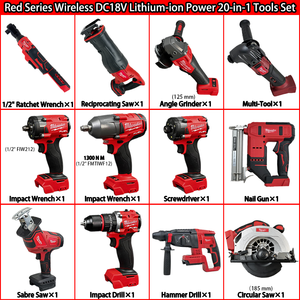<strong>Milwaukees</strong> Cordless Tools Kit Impact Wrench Drill <strong>Screwdriver</strong> Lithium-Ion Battery Tools DC18V Multifunctional 20-in-1 Tools <strong>Set</strong> - Product Image 2