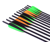 Flèches de carabine à poulies hybrides en carbone de 18 pouces, pointes interchangeables, nocks demi-lune pour le tir sur cible