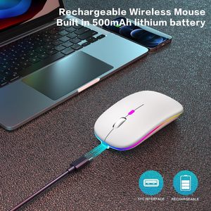 Văn phòng Backlit RGB có thể sạc lại chuột không dây souris Sans Fil chuột không dây USB C sạc <span class=keywords><strong>Bluetooth</strong></span> chuột cho Mac - Product Image 5