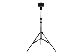 Bon marché 2.1m trépied support de lumière avec 1/4 vis tête sphérique rotative pour Softbox Flash réflecteur téléphone anneau lumière Vlog diffusion