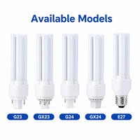 Lámpara LED PLC de 3 CCT Ajustables, 6-15W, Alto Lumen 120~140lmW, G24 GX24 E27, Lámpara de Repuesto, Certificación UL CUL CE RoHS, Iluminación Interior