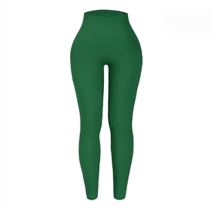 <span class=keywords><strong>Collezione</strong></span> di Colori Tan Più Popolari, Leggings Sportivi Aderenti in Jersey a Coste, Leggings da Palestra Senza Cuciture per Donne - Product Image 5