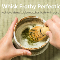 Vente en gros de produits naturels écologiques 3pcs Fouet Matcha réutilisable Cuillère en bois de bambou Service à thé Accessoires