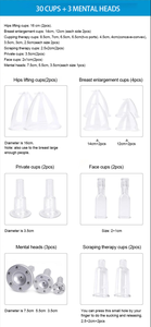 Máquina de Masaje de Succión para Aumento de Senos, Glúteos Sexys y Belleza de Senos, 150W, 30 Copas, 3 Cabezales, Terapia de Vacío - Product Image 6