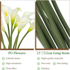 Fleur artificielle grand format en PU, aspect naturel, lys calla violet, toucher réel, pour décoration de salon, mariage et extérieur (vente en gros) - Product Image 4