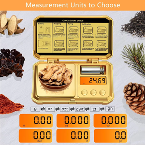 Benutzer definiertes Logo Gold Elektronische 0,001g Taschen waage mit AAA-Batterie für digitales, hintergrund beleuchtetes Display Küchen gewicht und Schmuck - Product Image 5