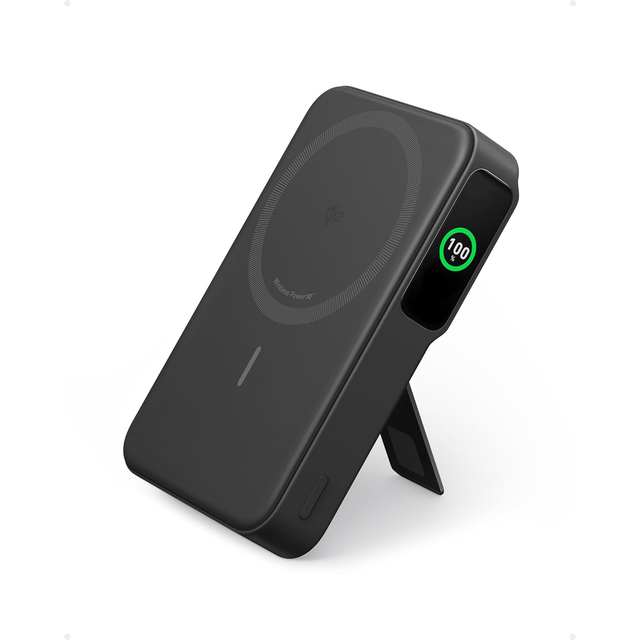 Anker MagGo Power Bank Qi2 Certified 15W Ultra Fast Charging 10000mAh Battery Pack With Smart Display and Foldable Stand