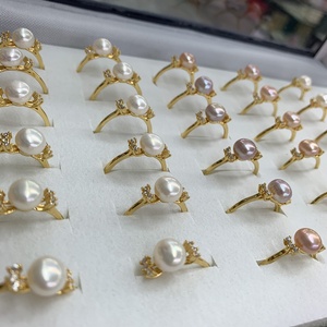 Nhẫn Ngọc Trai Nhẫn Cưới Ngọc Trai Nước Ngọt Tự Nhiên Sang Trọng Đĩa Đồng Vàng 7-8Mm 11-12Mm Vòng Ngọc Trai Edison Quà Tặng Giáng Sinh - Product Image 5