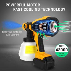 Pulvérisateur de peinture sans fil compatible avec la batterie Dewat 20V, pulvérisateur de peinture sans balais avec 4 buses pour la peinture de clôtures et de chaises en DIY - Product Image 2