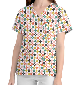 Đồng phục thoáng khí Womens thiết yếu mát mẻ căng Jogger chà thiết lập với thường xuyên và Petite kích thước y tế đồng phục in - Product Image 2