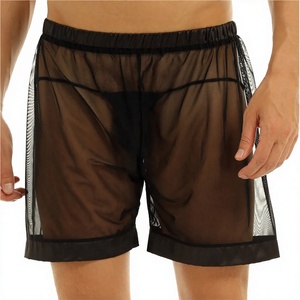 Mens Casual Elastic Waist <b>See</b>-<b>through</b> Mesh Loose Lounge <b>Boxer</b> Shorts Quick Dry Breathable Transparent - Product Image 3