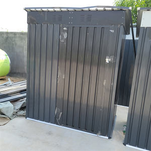 Abri de jardin extérieur moderne personnalisé petit cadre en métal 5x3 finition naturelle facile à assembler rangement arrière-cour couverture 10x10 <span class=keywords><strong>toit</strong></span> <span class=keywords><strong>plat</strong></span> - Product Image 2