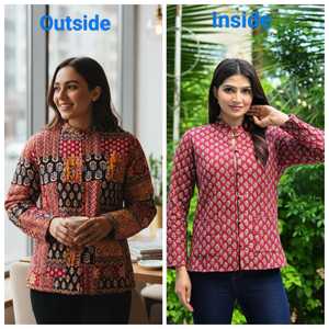 เสื้อกั๊กผ้าควิลท์แบบกลับด้านได้สำหรับผู้หญิง ผ้าฝ้าย พิมพ์ลายชาติพันธุ์ อุ่นสบาย มีสไตล์ เหมาะสำหรับฤดูหนาว - Product Image 1