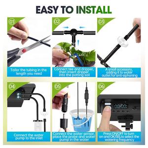Système d'<span class=keywords><strong>arrosage</strong></span> <span class=keywords><strong>automatique</strong></span> anti-siphonnage des plantes Kit d'irrigation goutte à goutte solaire à écran numérique pour plantes en pot - Product Image 5
