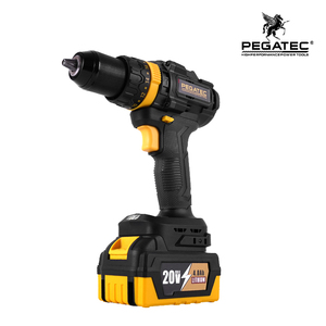 Perceuse à percussion sans fil PEGATEC 20V, industrielle, 54 Nm, 2,0 Ah Li-Ion, 2 vitesses, 20+1+1 réglages de couple, mandrin sans clé, béton/carrelage/<span class=keywords><strong>bois</strong></span>/métal - Product Image 1