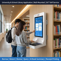 Kioscos de Autopago para Bibliotecas HAUMR, Montaje en Pared que Ahorra Espacio, Cámara Facial Binocular Dual ≥2MP para un Autoservicio Seguro