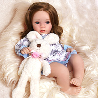 Poupée bébé réaliste en silicone Babeside de 20 pouces, jouet doux, poupée de mode avec torse en tissu pour filles
