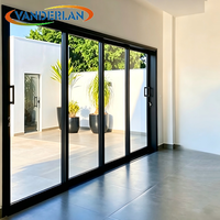 Porte coulissante en aluminium à double vitrage, design moderne, cadre en aluminium thermolaqué, prix de gros 2026
