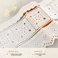 Dentelle en coton soluble dans l'eau à motifs floraux perforés de style Lolita pour la décoration textile de la maison et les accessoires vestimentaires