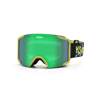 Masques de ski et lunettes de snowboard UV400 anti-buée, personnalisables, avec sangle flexible, protection sûre, vente en gros