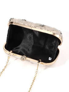 Pochette de soirée de luxe vintage Bell, ornée de perles, strass, broderies et sequins, faite main, pour mariée et anniversaire - Product Image 4