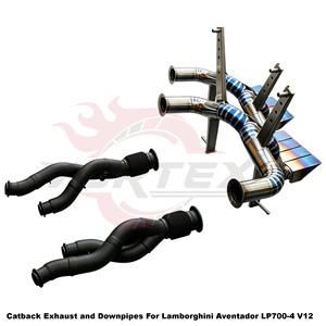 ท่อไอเสียแบบตรง Vortex Blue Burnt Titanium พร้อมดาวน์ไปป์สำหรับ Lamborghini Aventador LP700-4 V12 - Product Image 5