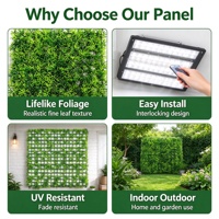 Panneau mural en herbe artificielle à feuilles fines, vert, 50x50cm (20x20 po), pour décoration intérieure et extérieure, jardin et aménagement paysager, personnalisable OEM
