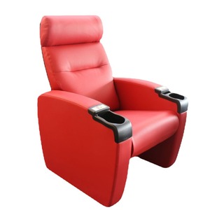 Fauteuil de cinéma avec accoudoirs réglables et porte-gobelets pour mobilier de théâtre bleu - Product Image 4
