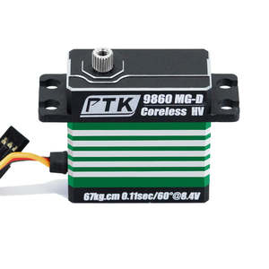 Servo RC Metálico sin Núcleo PTK 9860 MG-D de Alto Voltaje 8.4V 67kg, Servo Digital Completo con Brazo de Servo Incluido - Product Image 1