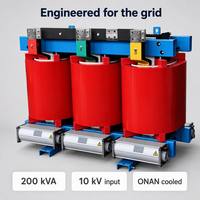Transformateur sec triphasé en résine coulée OEM personnalisé à faible augmentation de température 200 kVA 10 kV