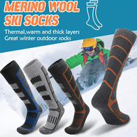 Chaussettes de ski en laine mérinos, chaussettes par temps froid pour le snowboard, la neige, l'hiver, les chaussettes chaudes thermiques aux genoux, la chasse