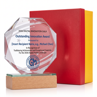 Trophée personnalisé en bois massif avec base ovale en bois, design multi-formes, pour retraite, employé, champion, reconnaissance d'équipe