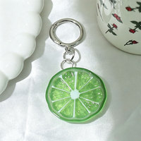 Transparante citroenschijf sleutelhanger simulatie fruit tas charme creatieve DIY Perler kraal sleutelhanger hanger mode tas accessoire