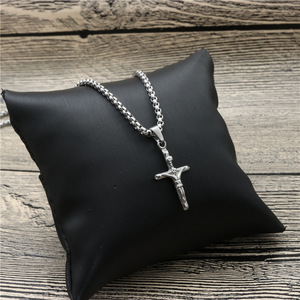 Stainless Steel <b>Cross</b> Pendant Necklace Unisex Fashion Jewelry Gift For Men Women Students Couples - Product Image 2