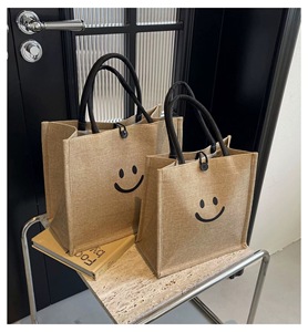 <strong>Wholesale</strong> <strong>Jute</strong> <strong>Tote</strong> <strong>Bag</strong> Customized Logo Cartoon Pattern Double Handle Reusable Eco-Friendly Beach Shopping <strong>Bag</strong> Customizable Size - Product Image 5