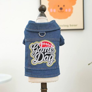 Suprimentos para Animais de Estimação <span class=keywords><strong>2026</strong></span>, Novas Roupas de Moda para Outono e Inverno, Casaco de Jeans para Cães com Letras - Product Image 5