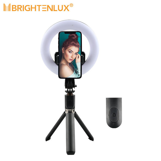 Handheld Foldable Ring Light Avec Tripied Profissional 360 Rotation Phone Led Selfie Ring Light with Tripod Stand for Phone