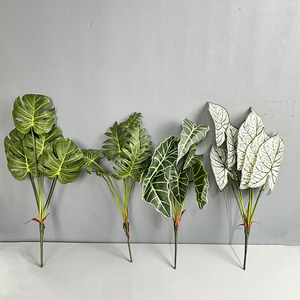 Planta Artificial de Hojas de Monstera de Tacto Real, Hojas de Taro de Primavera, Arbusto de Monstera Artificial con Raíz - Product Image 1