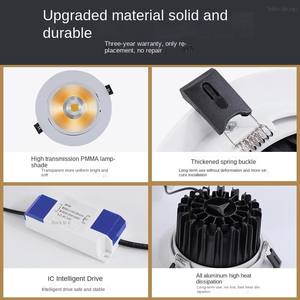 Lámpara de Techo LED de Tres Tonos, 3W-30W, para Hogar, Oficina y Sala de Estar, Empotrada, Alto Brillo, Ángulo Ajustable, Foco IP65 - Product Image 6