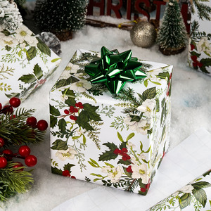 Christmas Floral Holiday <b>Pattern</b> Gift Wrapping <b>Paper</b> Double-Sided Art <b>Paper</b> for Packaging - Product Image 1