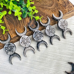 Vendita calda artigianato di cristallo di alta qualità pietra di guarigione intagliato in argento ossidiana oro ossidiana il <span class=keywords><strong>sole</strong></span> luna e stelle per la decorazione - Product Image 1