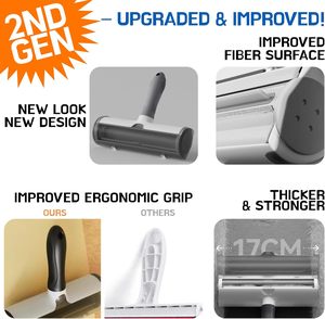 Vente en gros d'usine : Produits de toilettage pour animaux – Rouleau adhésif réutilisable double face pour enlever les poils de chat et d'animaux, brosse de nettoyage pour animaux - Product Image 2