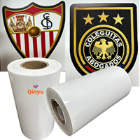 Film UV Qinyu, film PET pour t-shirts, casquettes, badges, impression textile 3D TPU PU, transfert thermique brillant argenté