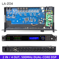 Processeur de sonorisation FIR DSP LA-204 2 entrées 4 sorties, 500 MHz, double cœur, 32 bits, 768 kHz ADC, PEQ, DEQ, GEQ, USB, LAN, contrôle PC