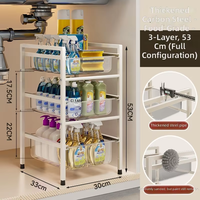 Organiseurs sous évier MIXWARES, étagère coulissante multi-niveaux pour rangement au sol, pour cuisine et maison