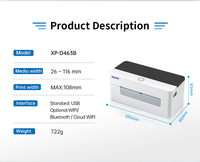 Impresora profesional Xprinter 152, impresora térmica de 4 pulgadas, impresora de etiquetas de envío de alta velocidad de mm/s