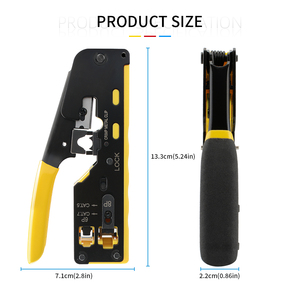 Pince à sertir Ethernet traversante RJ45 pour connecteurs Cat6 Cat5 Cat5e, outil de sertissage de câbles 7SQ-612 - Product Image 5