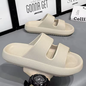 Chaussons décontractés d'extérieur à semelle épaisse, légers, couleur unie, confortables, en EVA, pour hommes et femmes, chaussons d'intérieur - Product Image 2