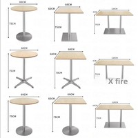 Table de salle à manger commerciale pour café-restaurant, style coréen vintage, plateau carré en bois massif, plateau en bois marin, cadre métallique personnalisable