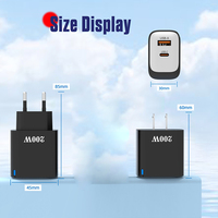 22W Pengisi Daya Cepat USB C LED Light Charger PD Power Adapter Cargador Tipe C untuk Samsung Super Full Protocol Fast Charge
